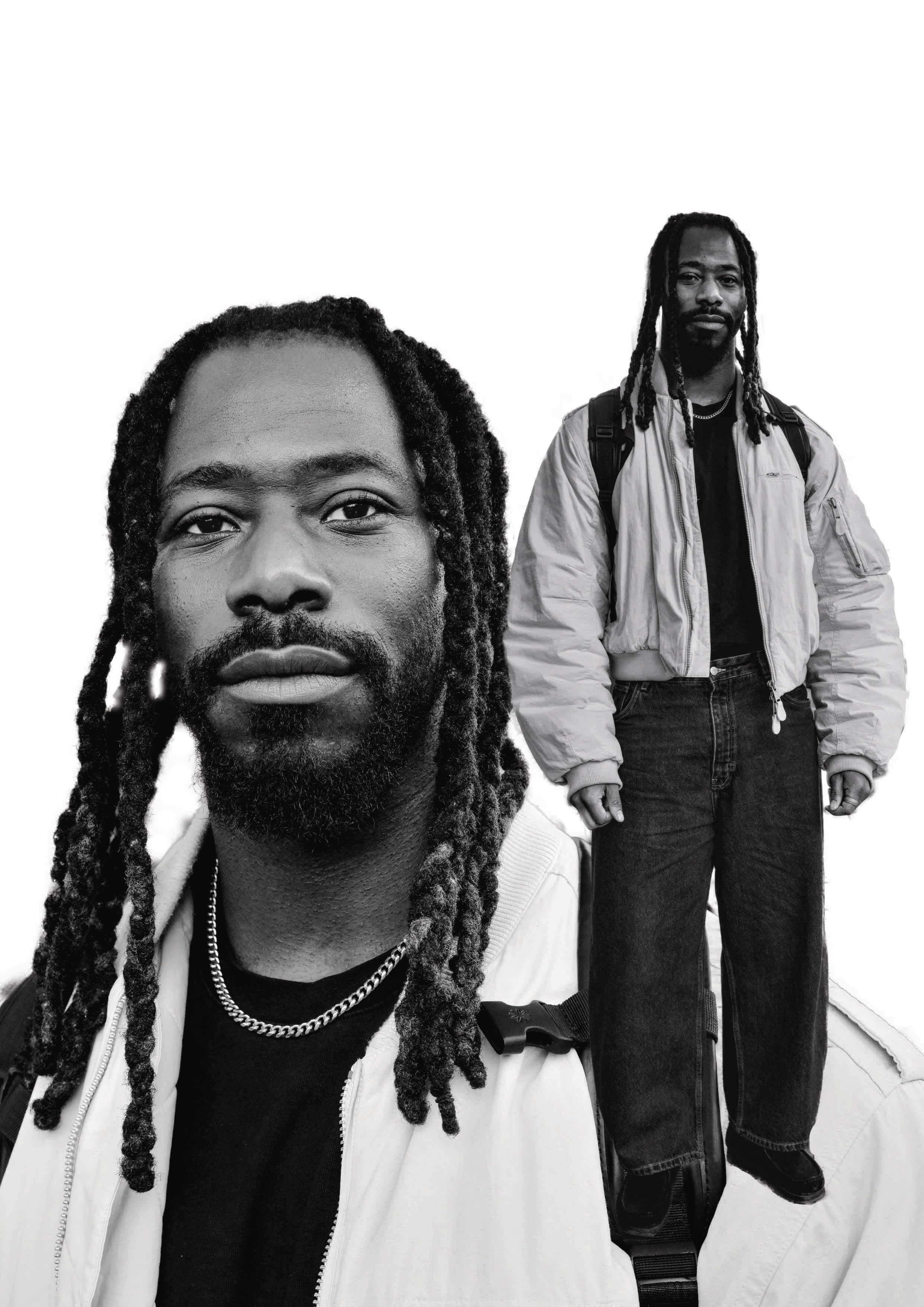 Portrait: Still Motion - A study in presence — layered frames of calm energy and grounded style.